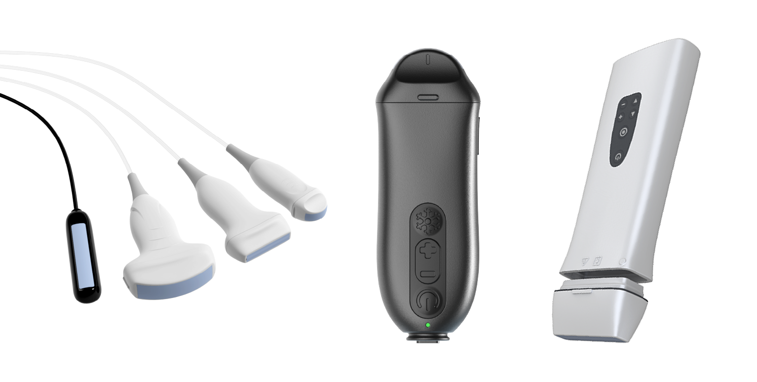 A collage of the Integra family of ultrasound devices in use.